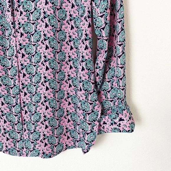 Banana Republic Pink Green Floral Button Up Shirt XS - Picture 5 of 9